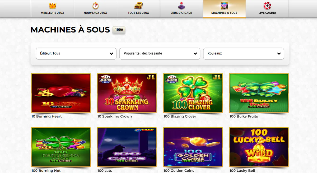 unique casino jeux